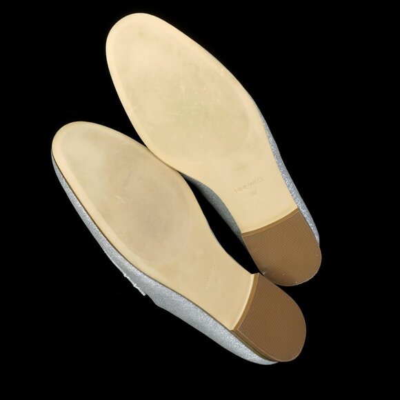 Nine West Wild Girls Lightning Bolt Horsebit Loafers Shimmer Silver/Red 8M - Picture 7 of 7